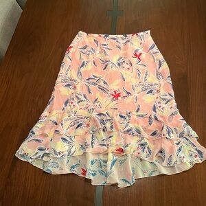 See By Chloe Asymmetrical Skirt - Pink and Blue Floral
